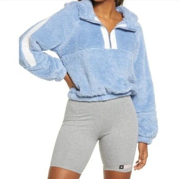 BP Jackets & Blazers - BP Colorblock Teddy Fleece Pullover Hoodie Sweatshirt Blue Women's XL